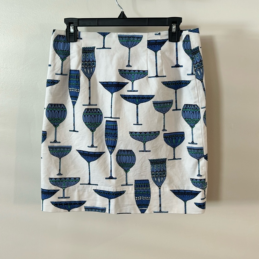Talbots Stemware Pattern Skirt Size 4P